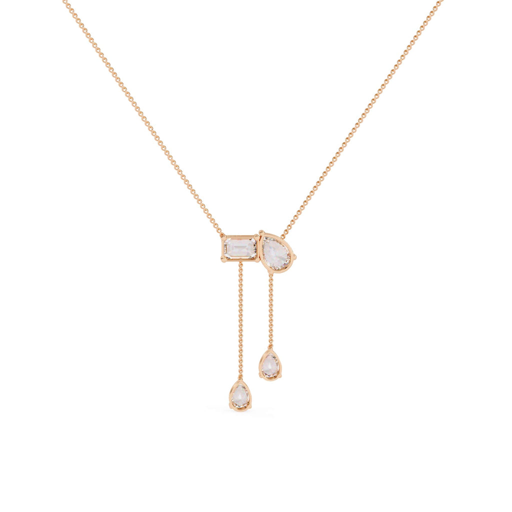 Fancy Multi Shape Drop Diamond Necklace