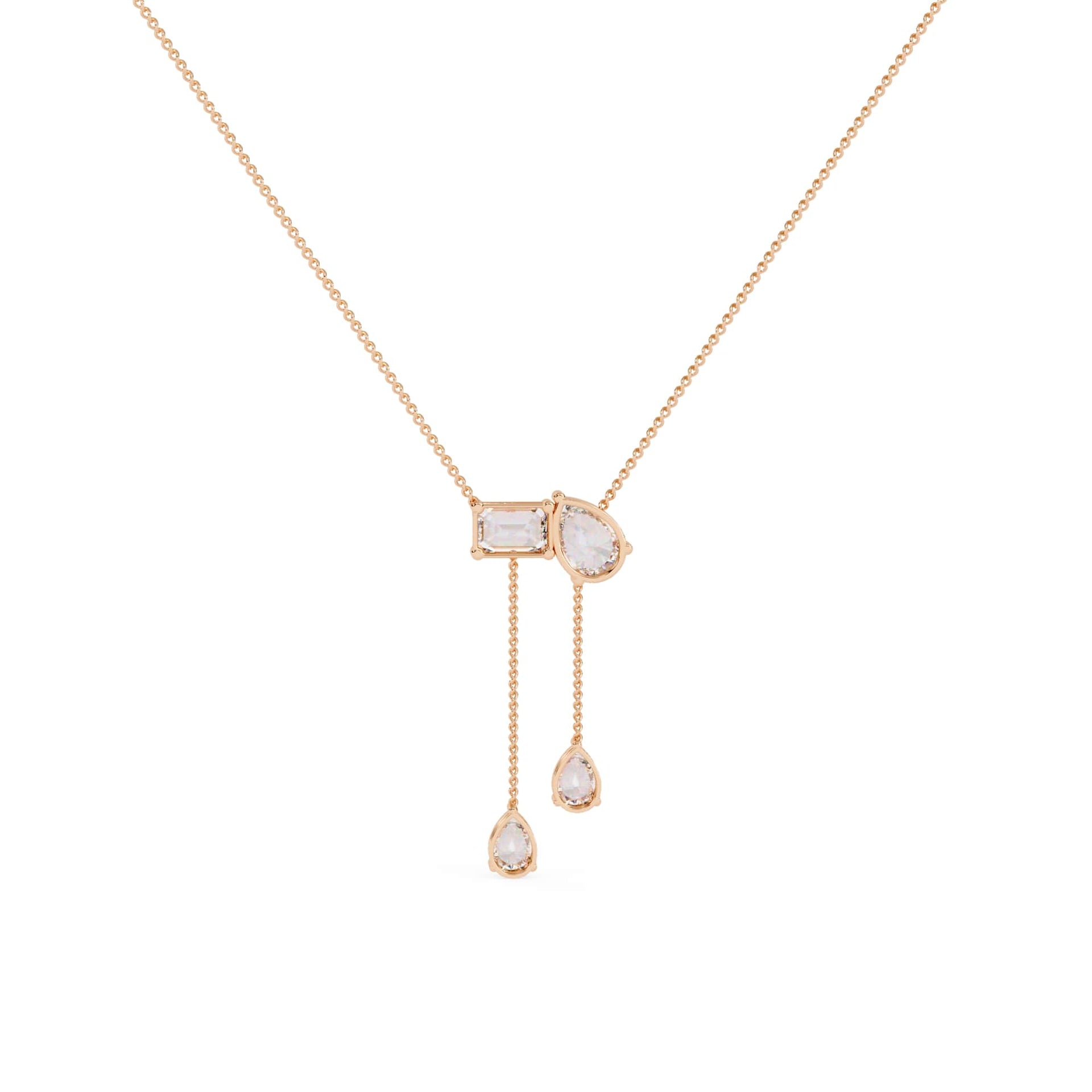 Fancy Multi Shape Drop Diamond Necklace