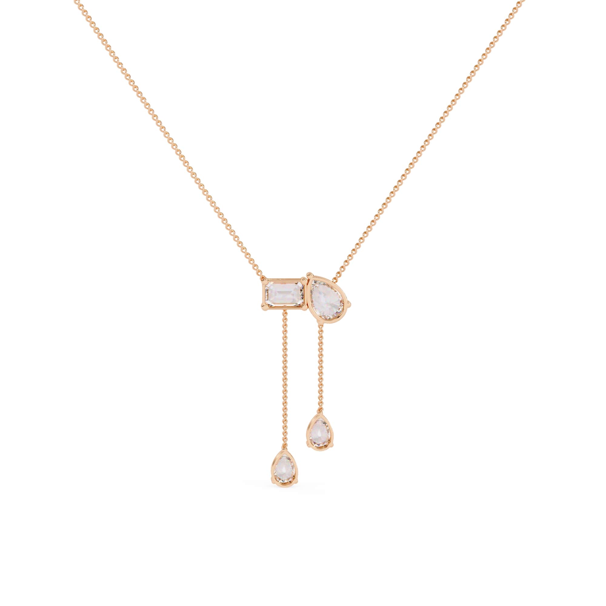Fancy Multi Shape Drop Diamond Necklace