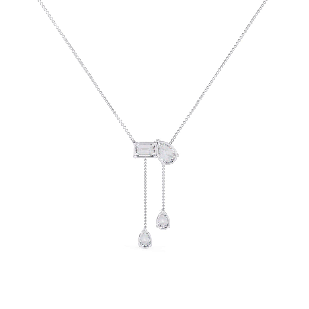 Fancy Multi Shape Drop Diamond Necklace