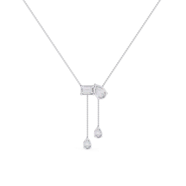 1.6 Carat Fancy Multi Shape Drop Diamond Necklace