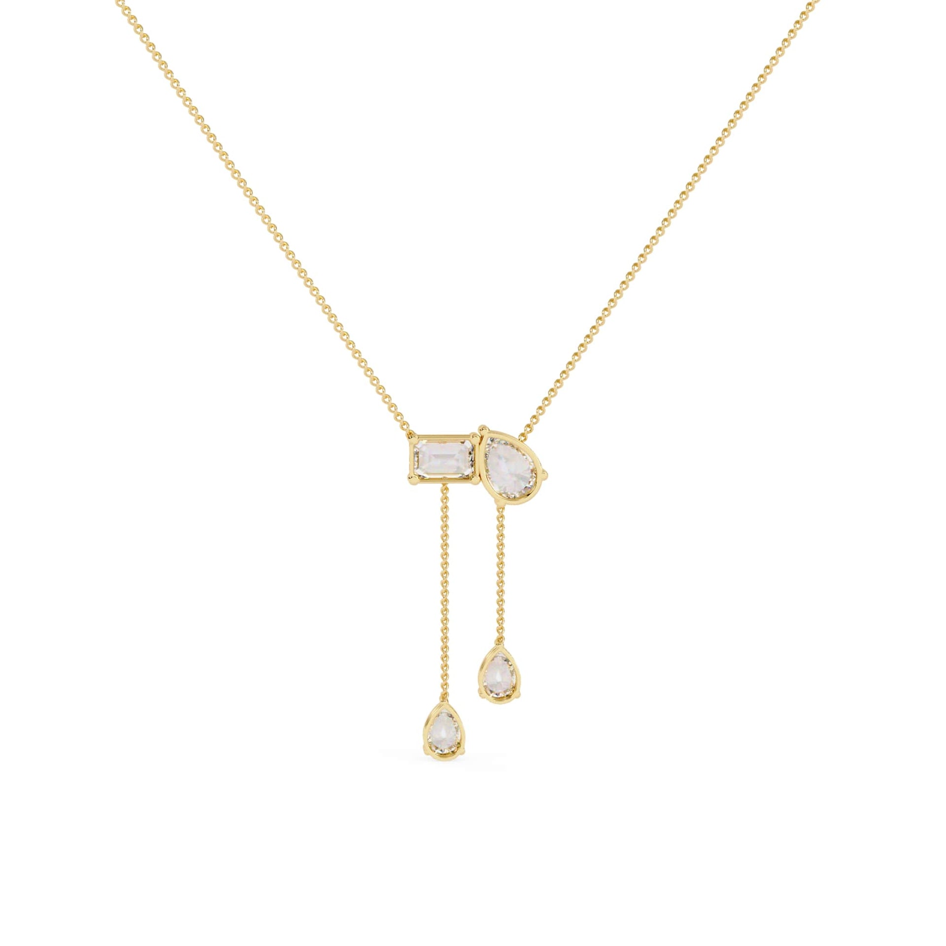 Fancy Multi Shape Drop Diamond Necklace