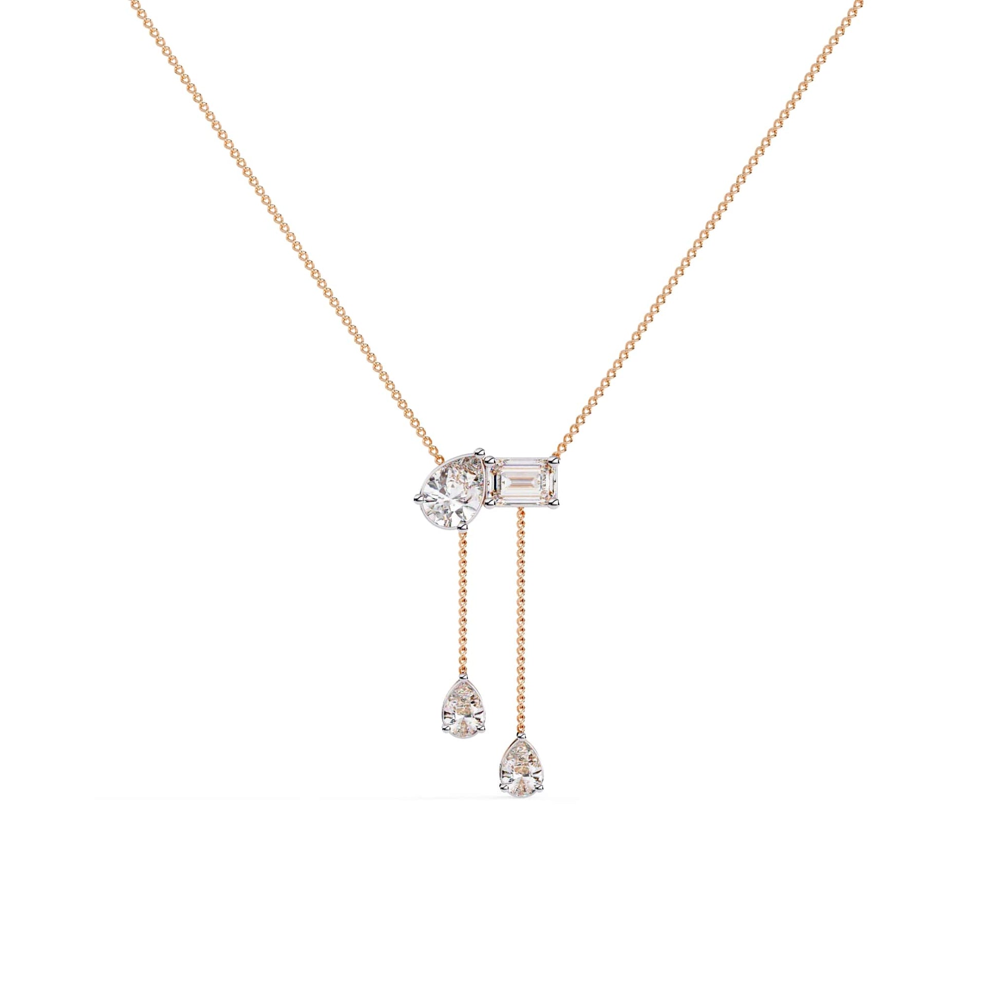 Fancy Multi Shape Drop Diamond Necklace