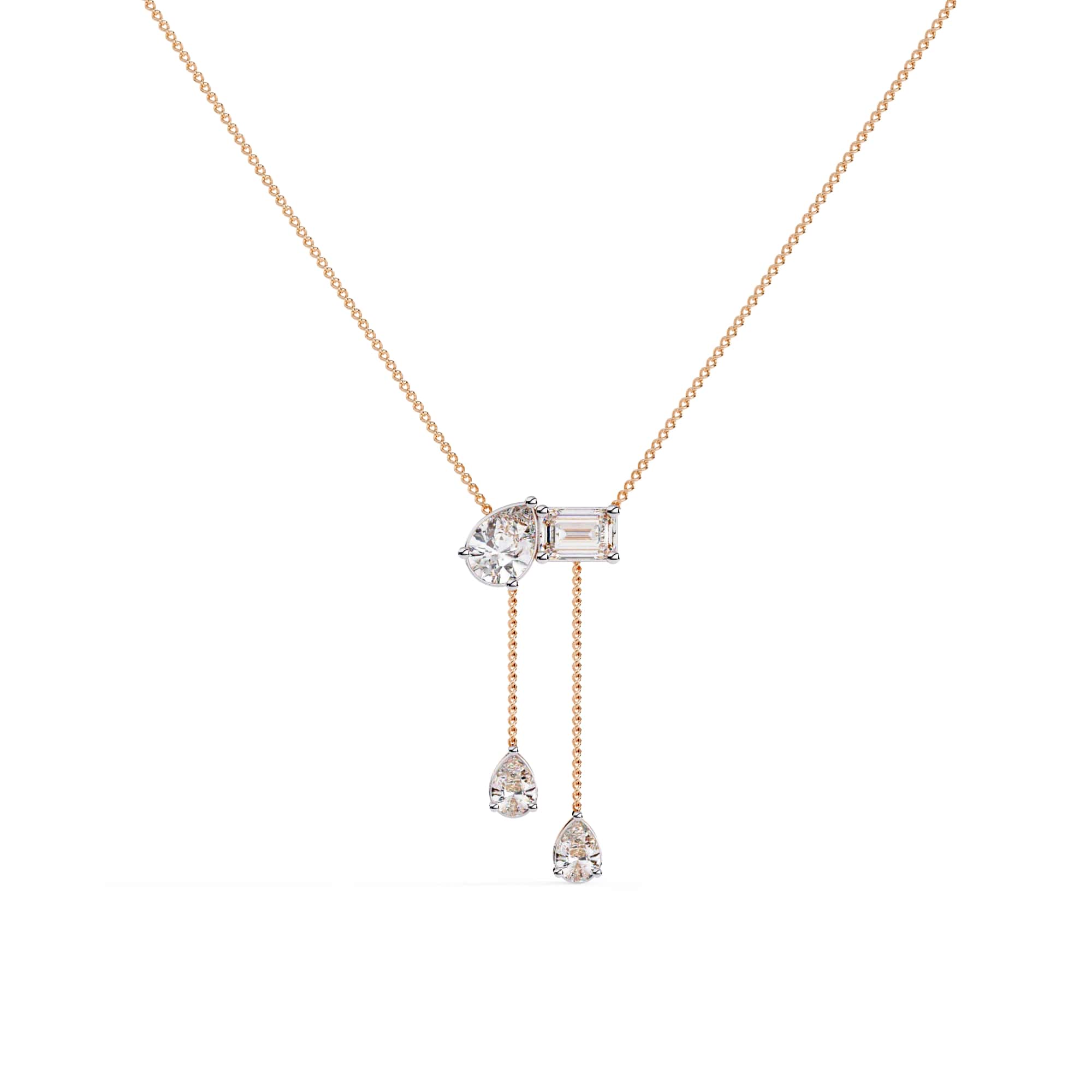 Fancy Multi Shape Drop Diamond Necklace