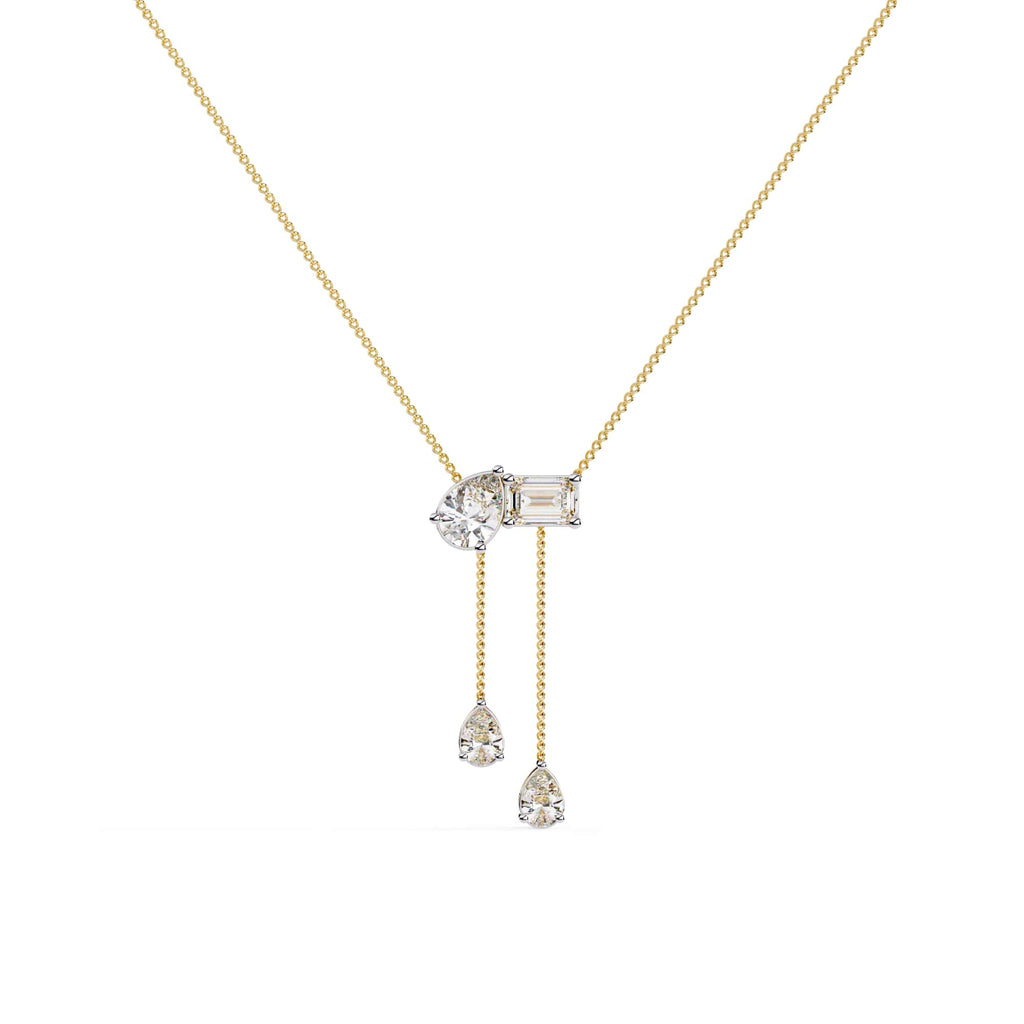 Fancy Multi Shape Drop Diamond Necklace
