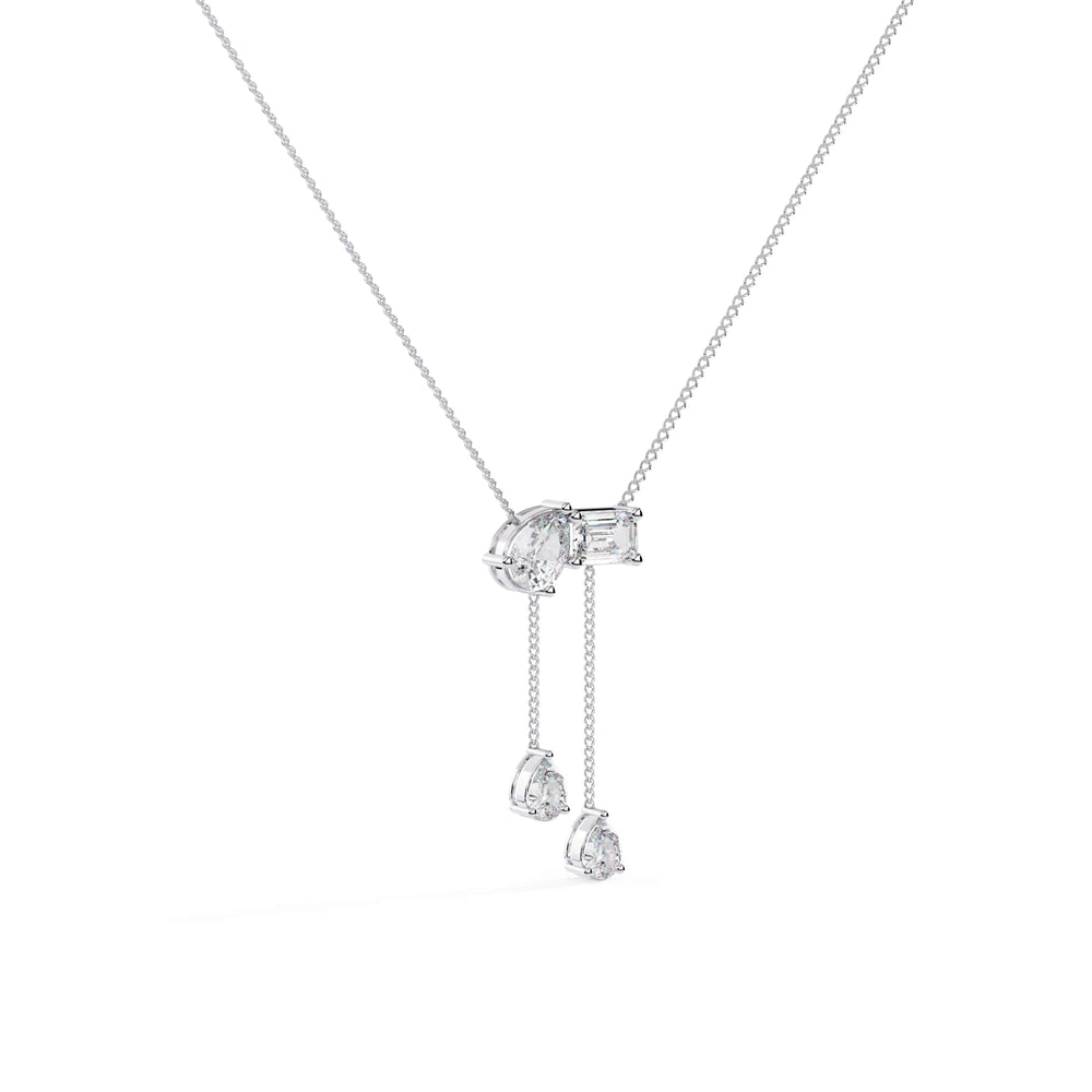 1.6 Carat Fancy Multi Shape Drop Diamond Necklace