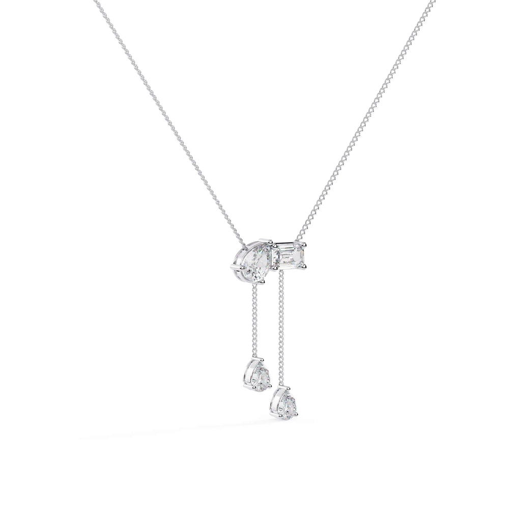 Fancy Multi Shape Drop Diamond Necklace