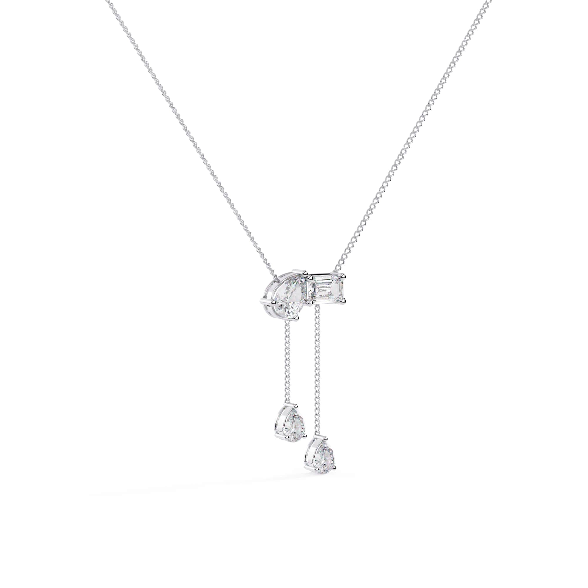 Fancy Multi Shape Drop Diamond Necklace