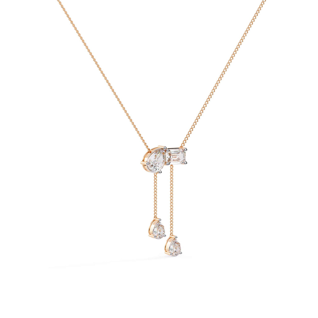 Fancy Multi Shape Drop Diamond Necklace