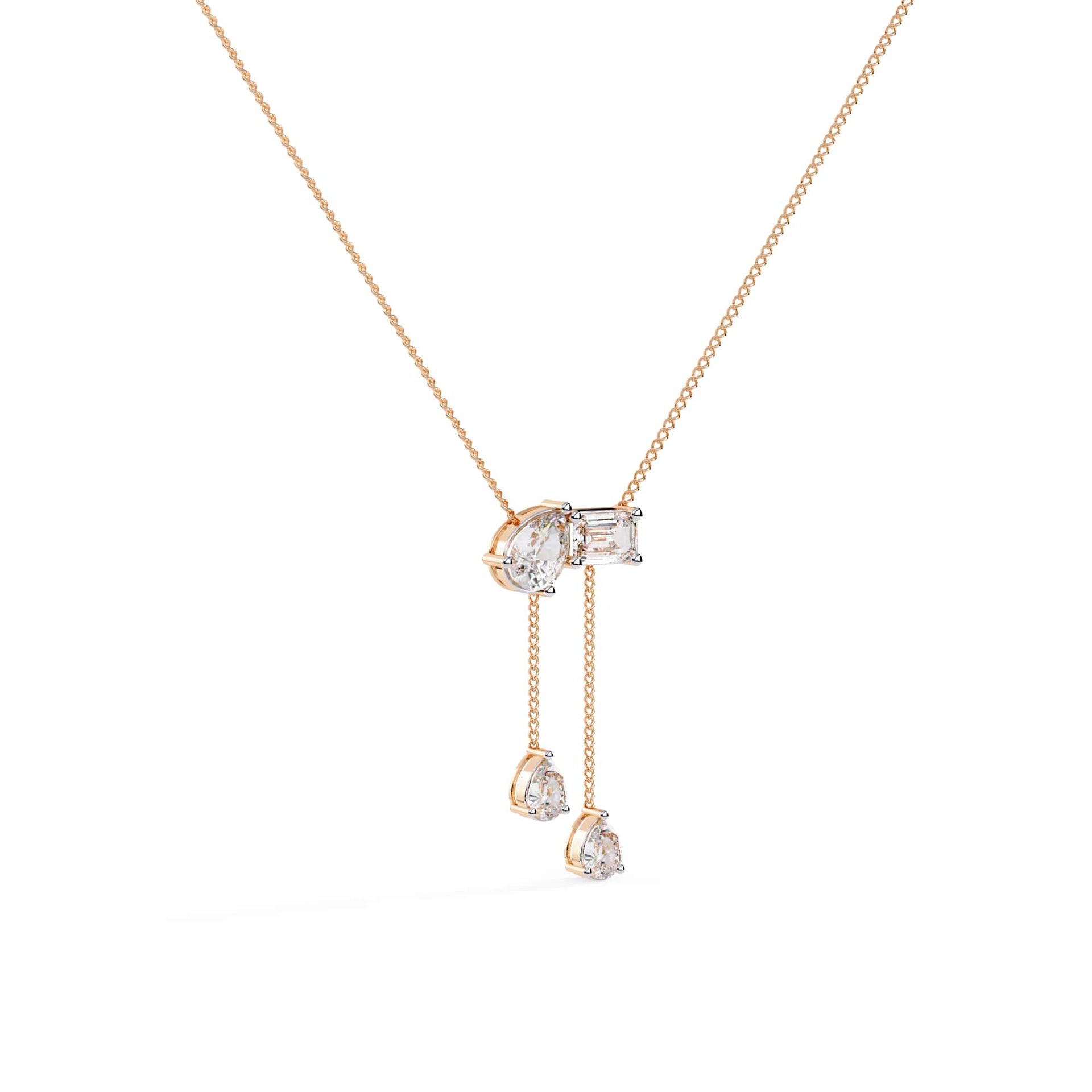 Fancy Multi Shape Drop Diamond Necklace