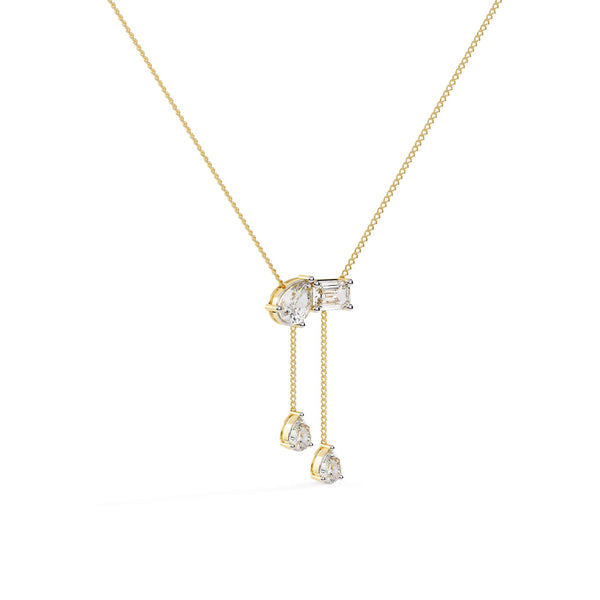 Fancy Multi Shape Drop Diamond Necklace