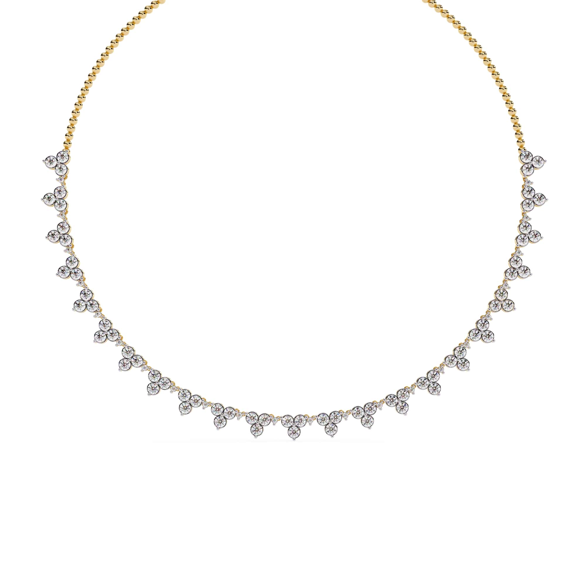 Unique Round Cut Lab Diamond Floral Necklace