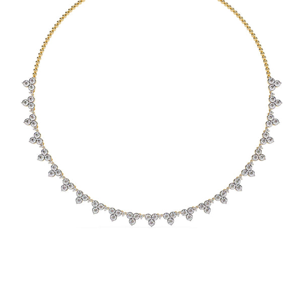 Unique Round Cut Lab Diamond Floral Necklace