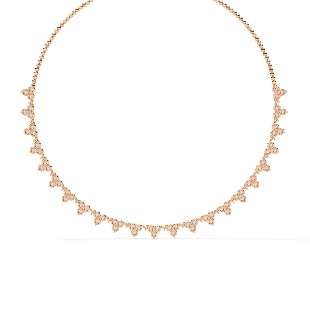Unique Round Cut Lab Diamond Floral Necklace