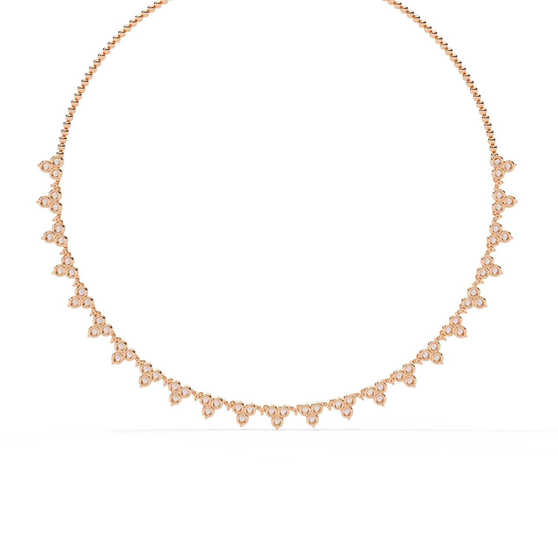 Unique Round Cut Lab Diamond Floral Necklace