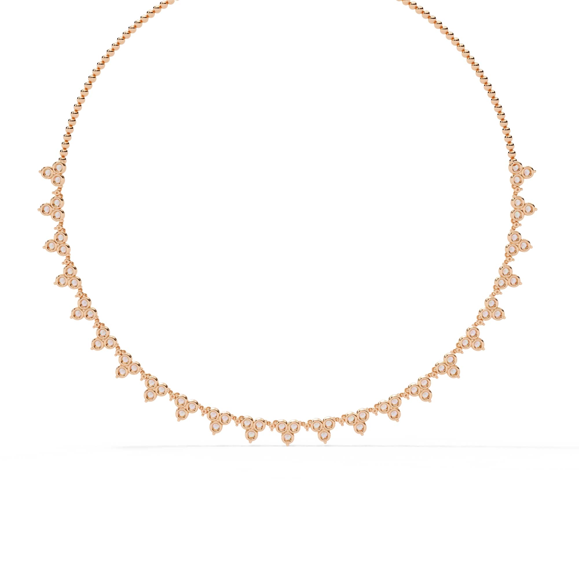 Unique Round Cut Lab Diamond Floral Necklace