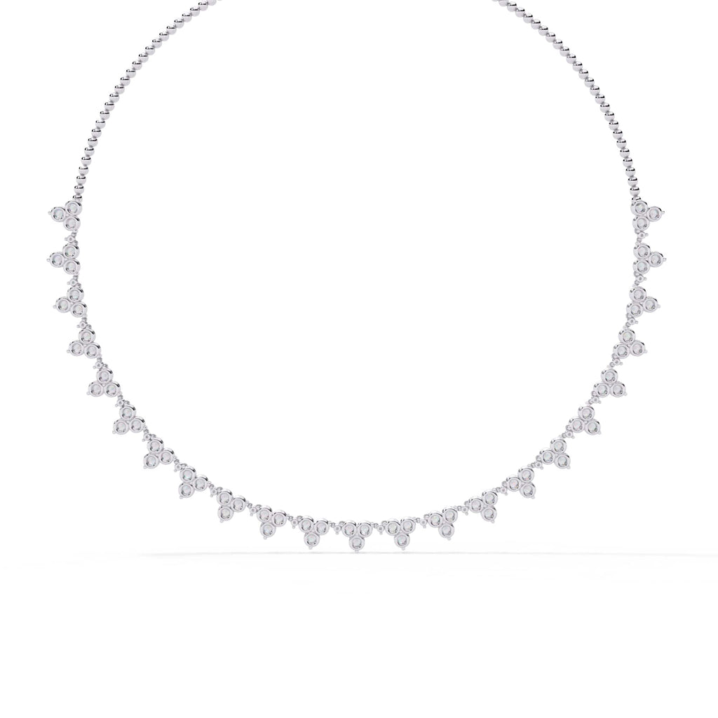 Unique Round Cut Lab Diamond Floral Necklace