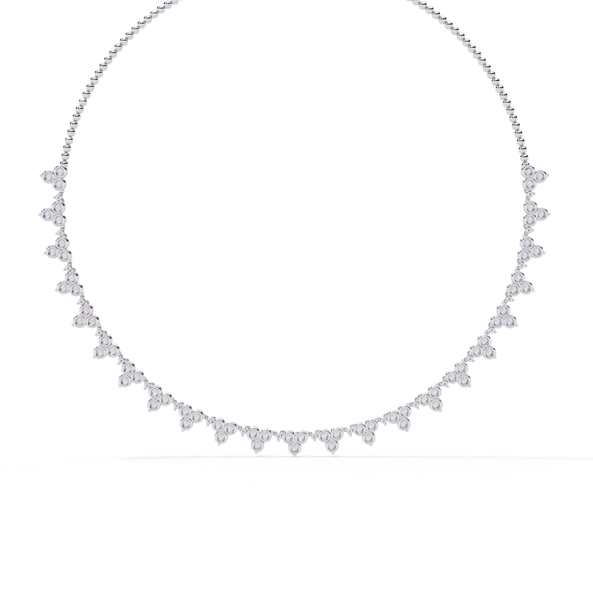Unique Round Cut Lab Diamond Floral Necklace