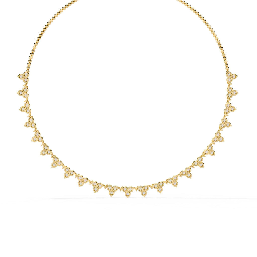 Unique Round Cut Lab Diamond Floral Necklace