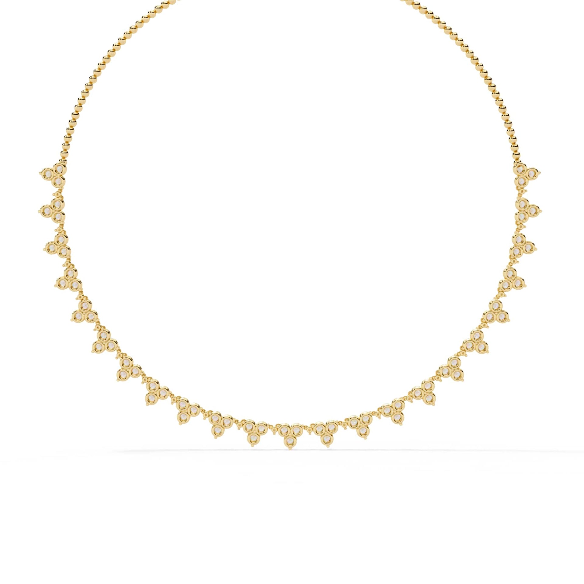 Unique Round Cut Lab Diamond Floral Necklace