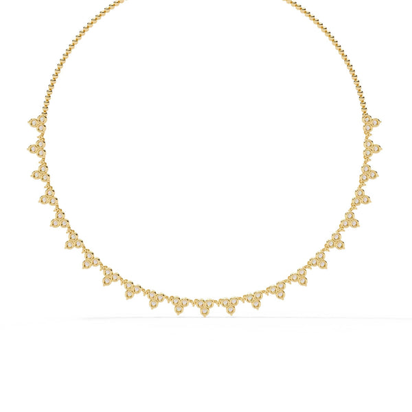 Unique Round Cut Lab Diamond Floral Necklace