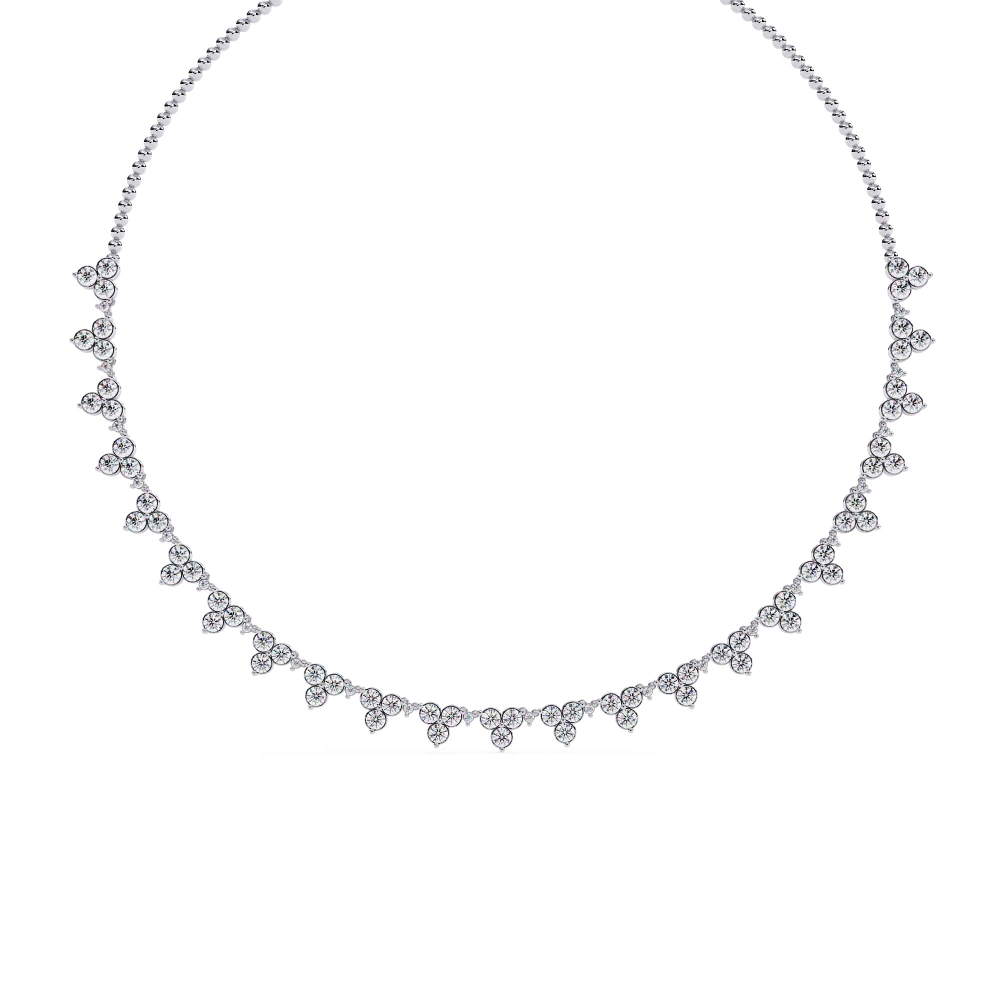 Unique Round Cut Lab Diamond Floral Necklace