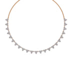 Unique Round Cut Lab Diamond Floral Necklace