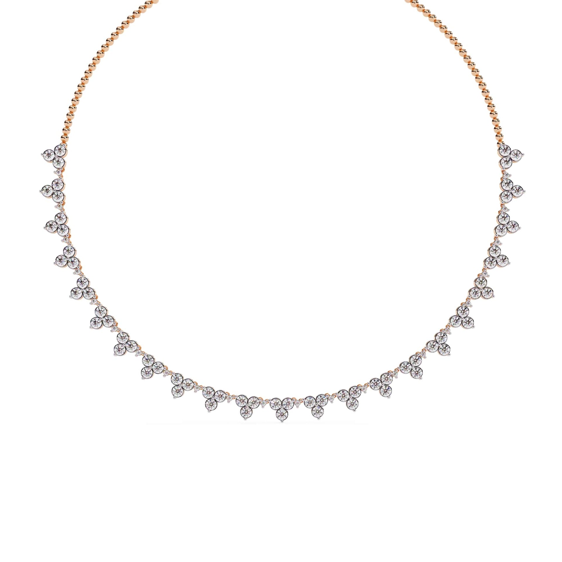 Unique Round Cut Lab Diamond Floral Necklace