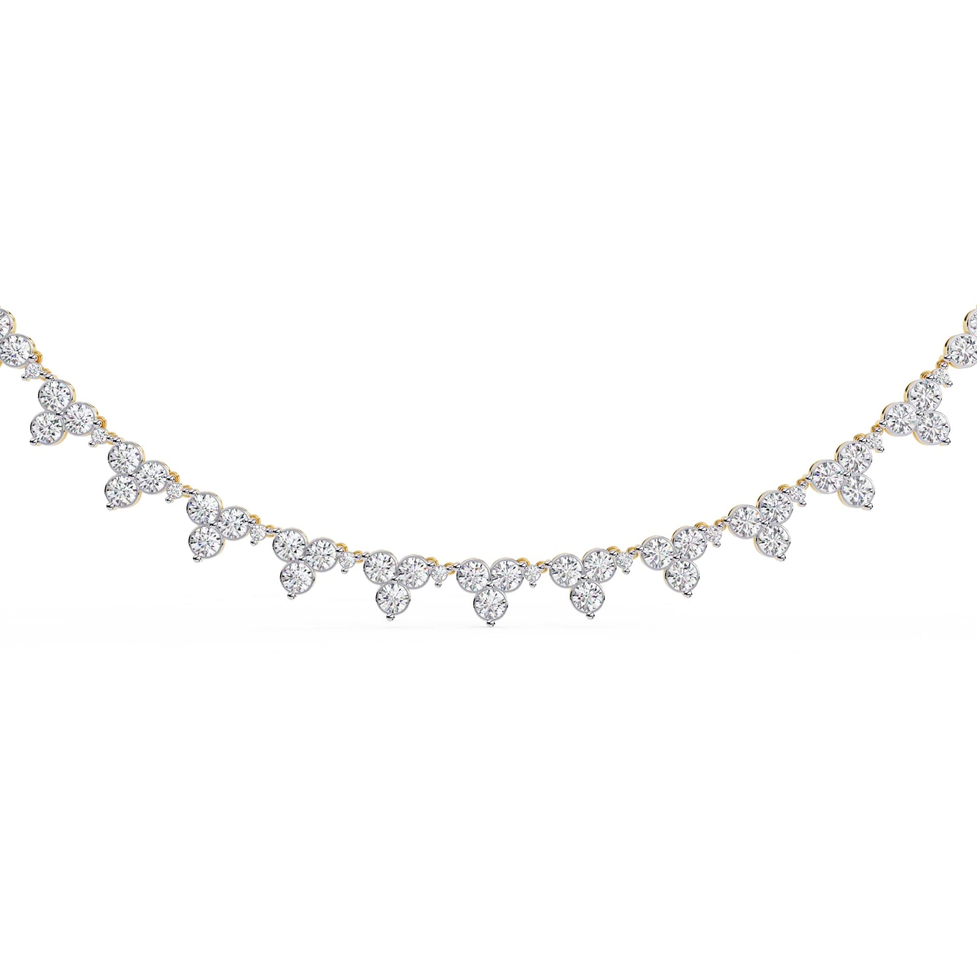 Unique Round Cut Lab Diamond Floral Necklace