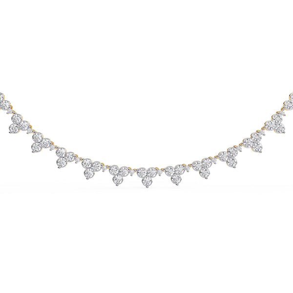 Unique Round Cut Lab Diamond Floral Necklace
