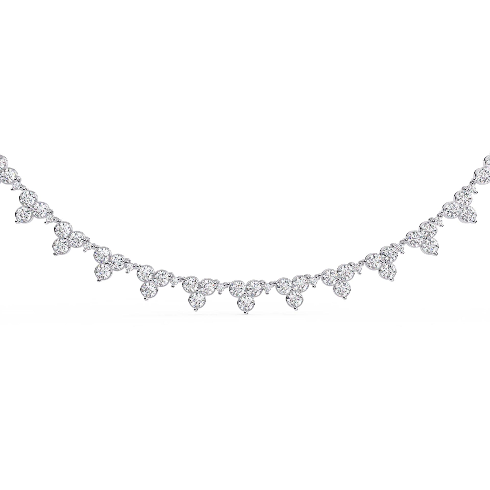 Unique Round Cut Lab Diamond Floral Necklace