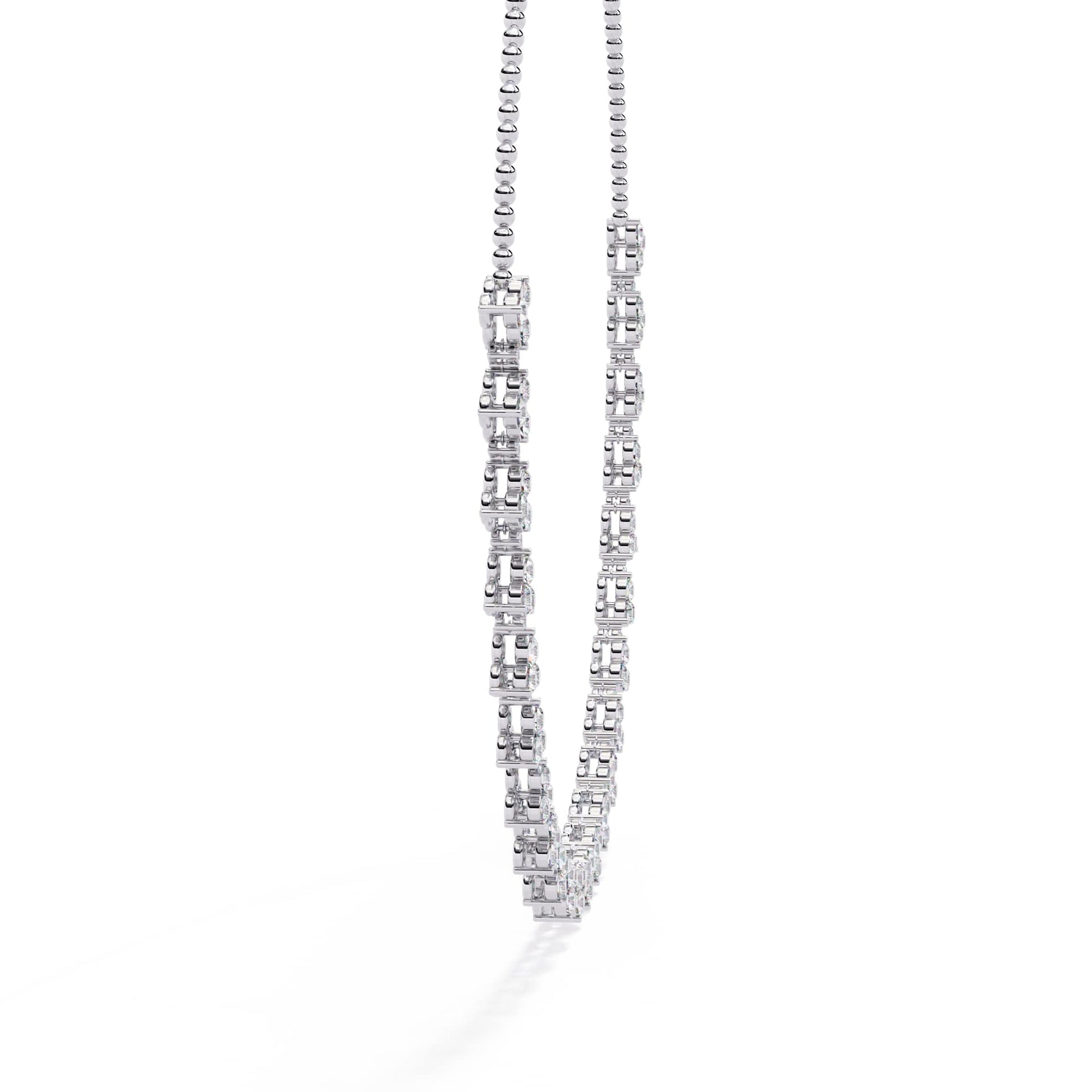 Unique Round Cut Lab Diamond Floral Necklace