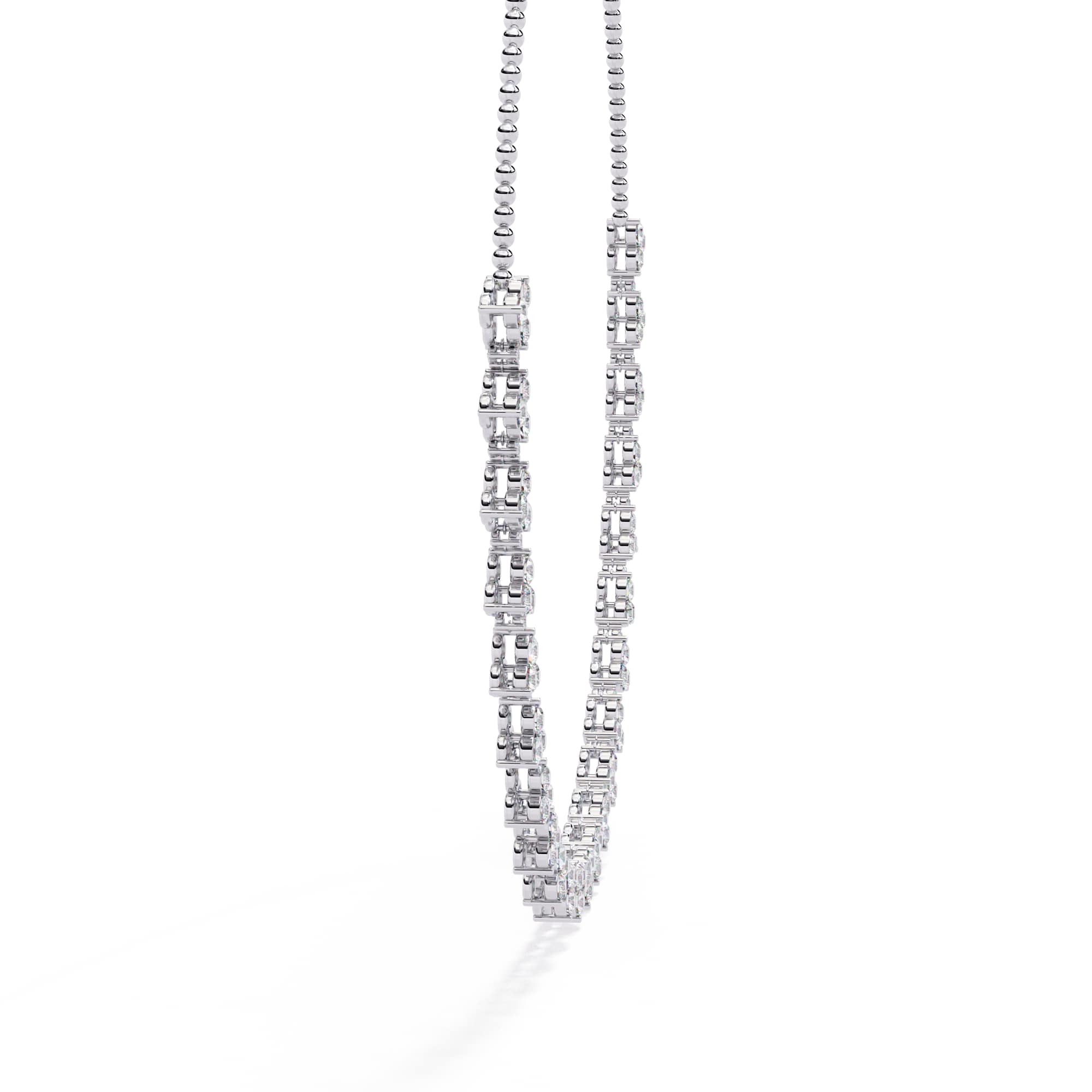 Unique Round Cut Lab Diamond Floral Necklace