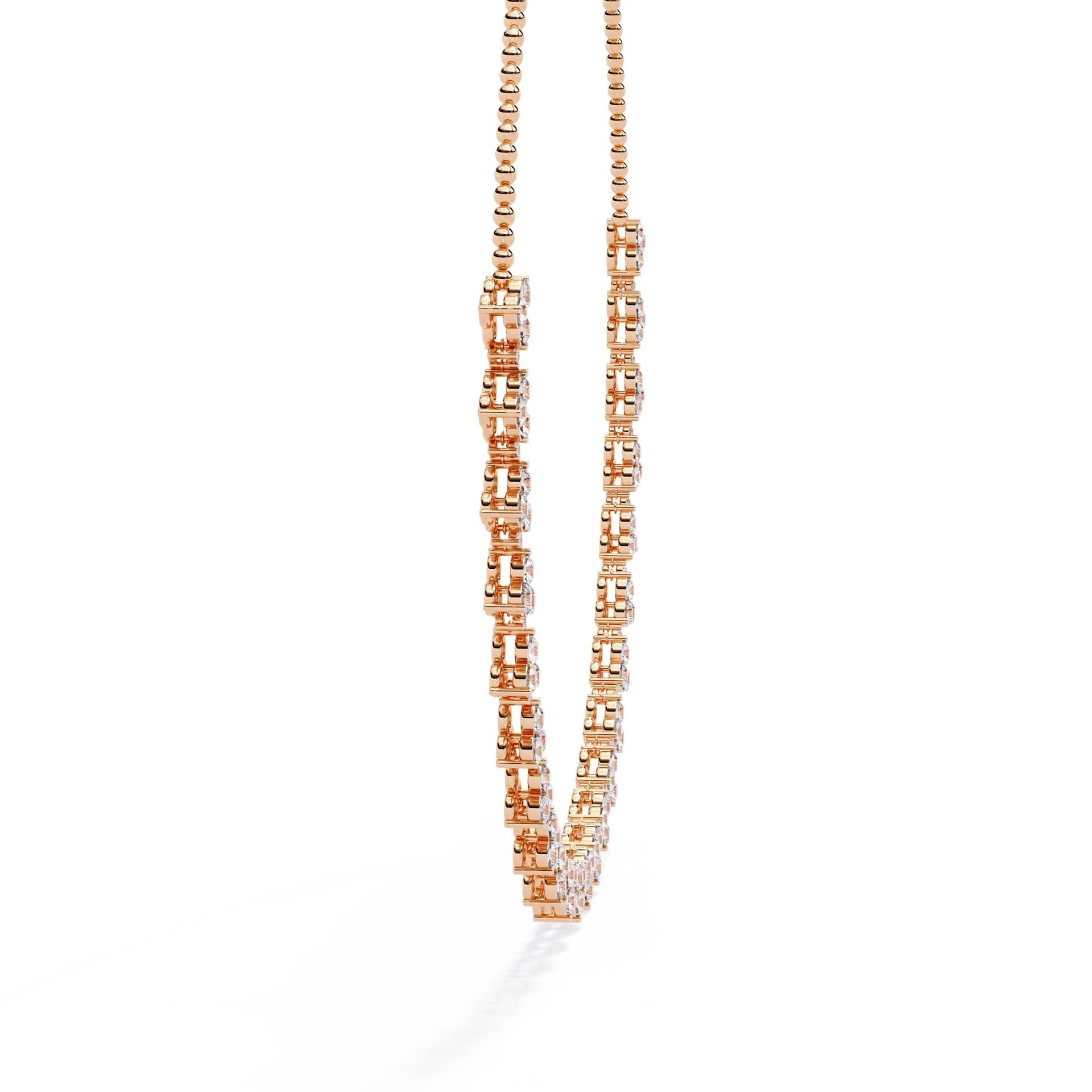 Unique Round Cut Lab Diamond Floral Necklace