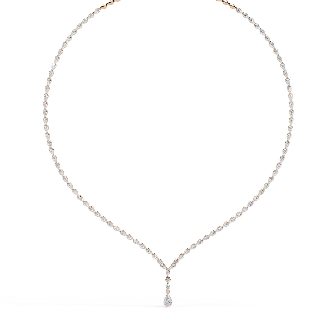 Multiple Round Cut Diamond Tennis Necklace