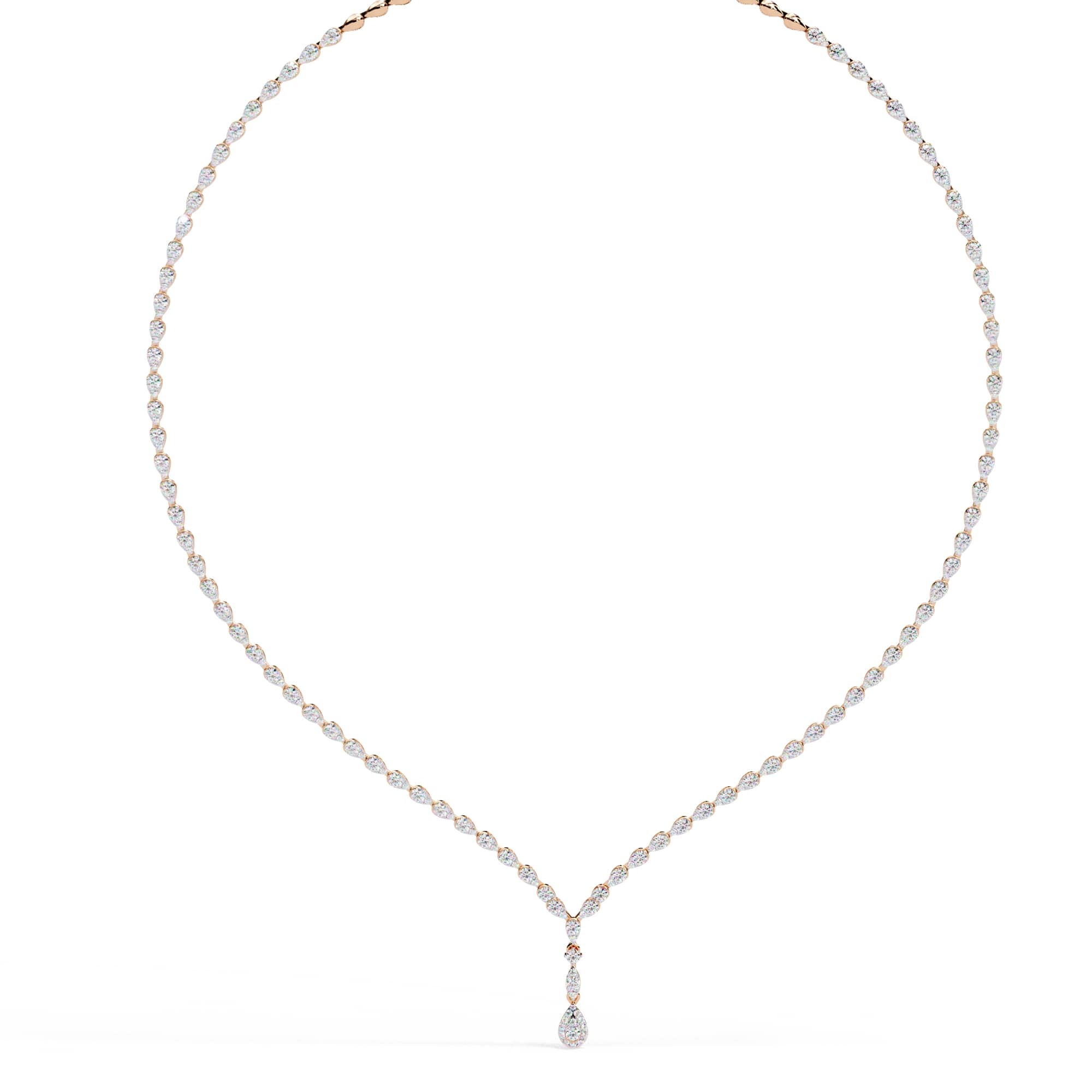 Multiple Round Cut Diamond Tennis Necklace