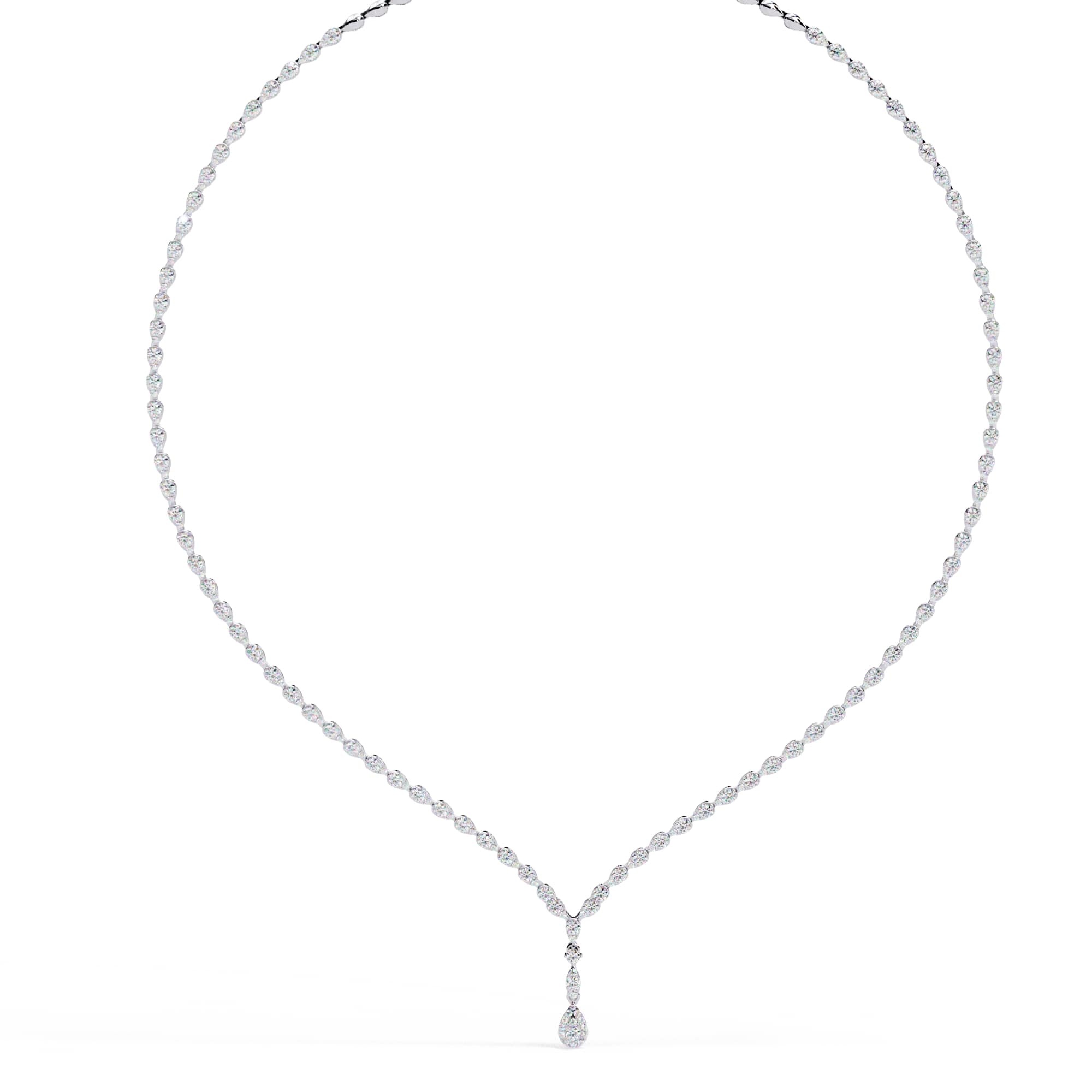Multiple Round Cut Diamond Tennis Necklace