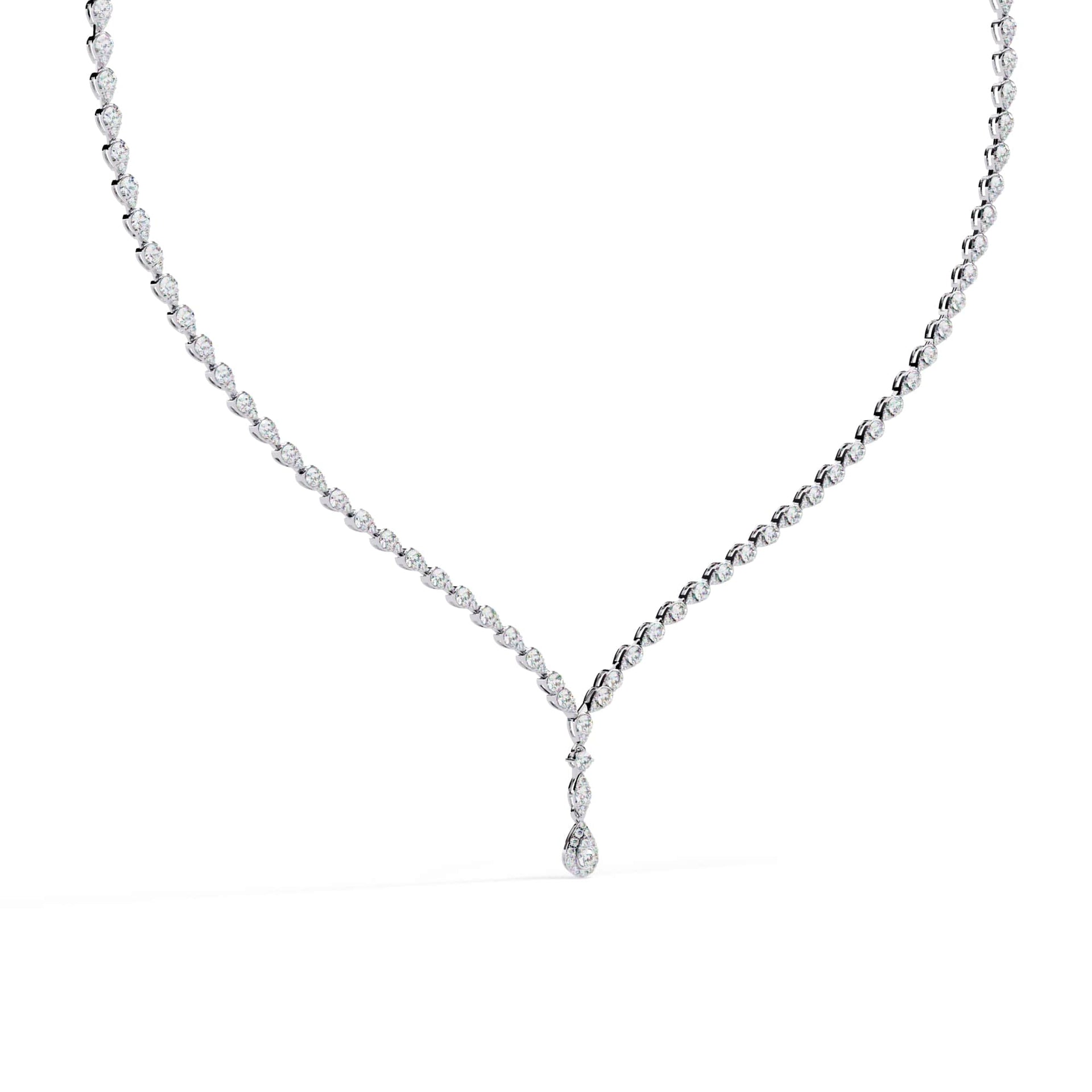Multiple Round Cut Diamond Tennis Necklace