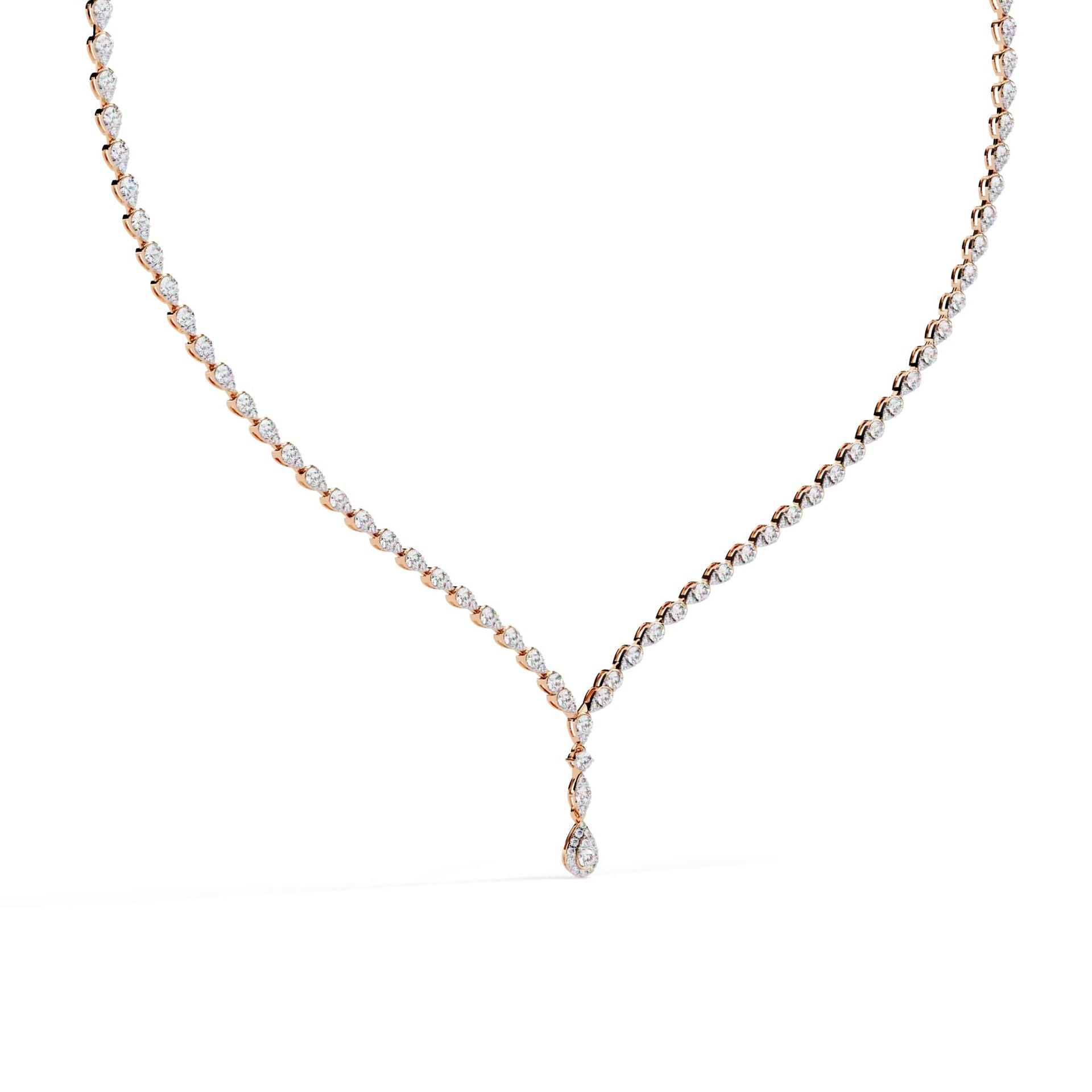 Multiple Round Cut Diamond Tennis Necklace