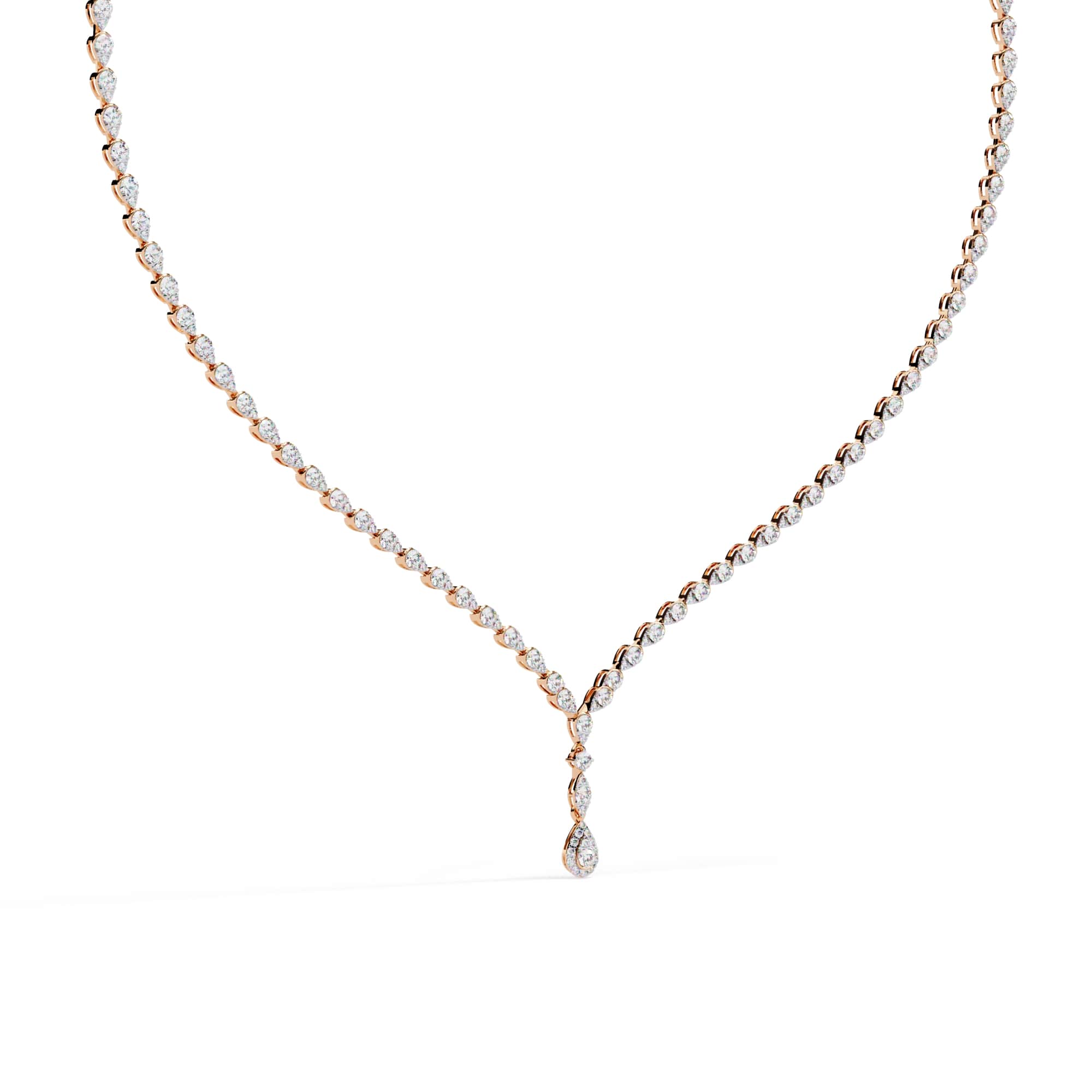 Multiple Round Cut Diamond Tennis Necklace