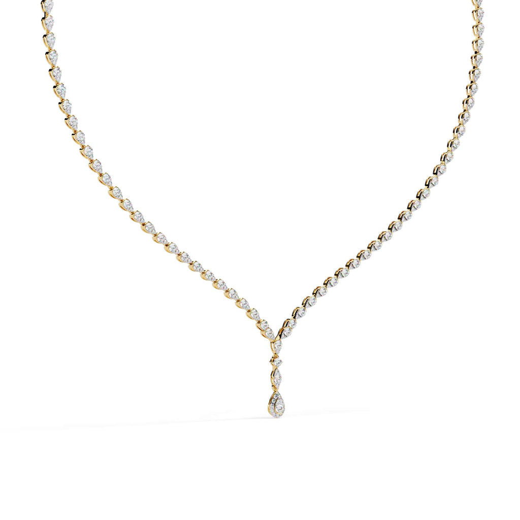 Multiple Round Cut Diamond Tennis Necklace
