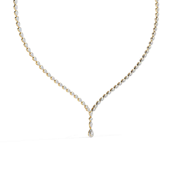 Multiple Round Cut Diamond Tennis Necklace