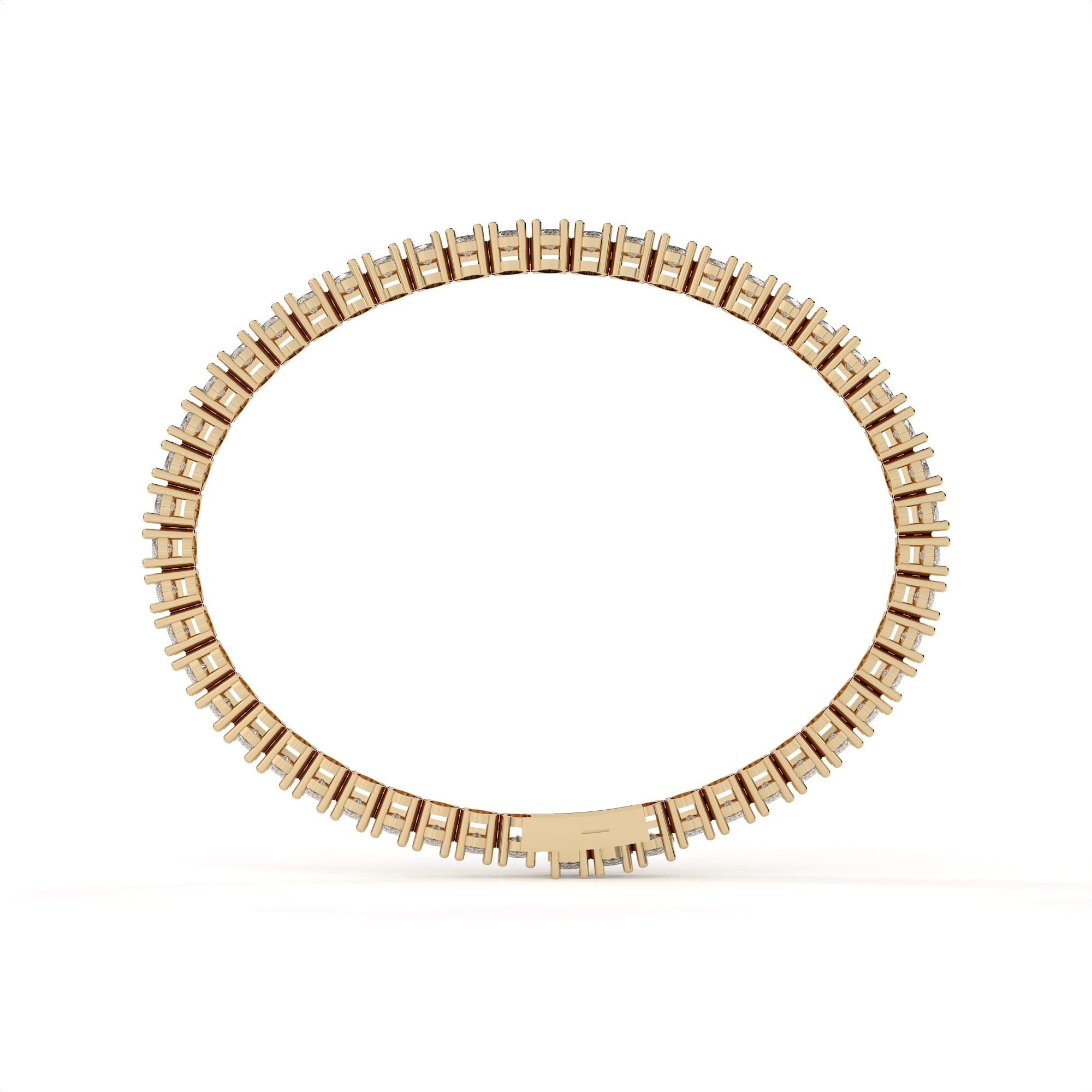 Gold ring with small square stones on a white background