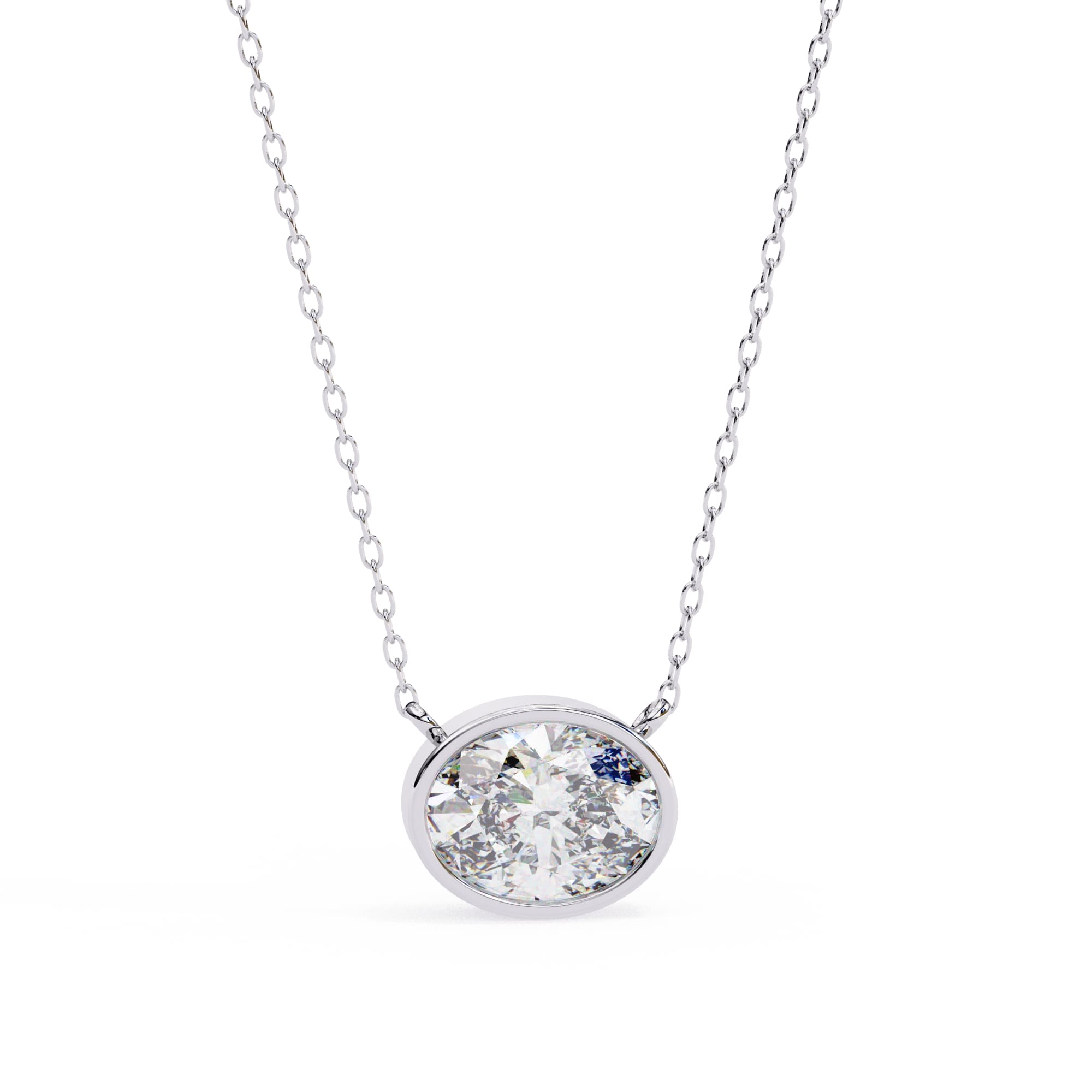 Diamond necklace on a white background