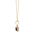 2 Carat Round Blue Sapphire Pendant Necklace