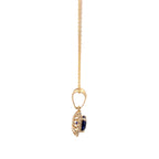 2 Carat Round Blue Sapphire Pendant Necklace