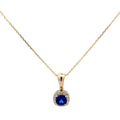 1.50 Carat Cushion Cut Blue Sapphire Gemstone Halo Pendant