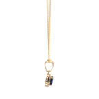 1.50 Carat Cushion Cut Blue Sapphire Gemstone Halo Pendant