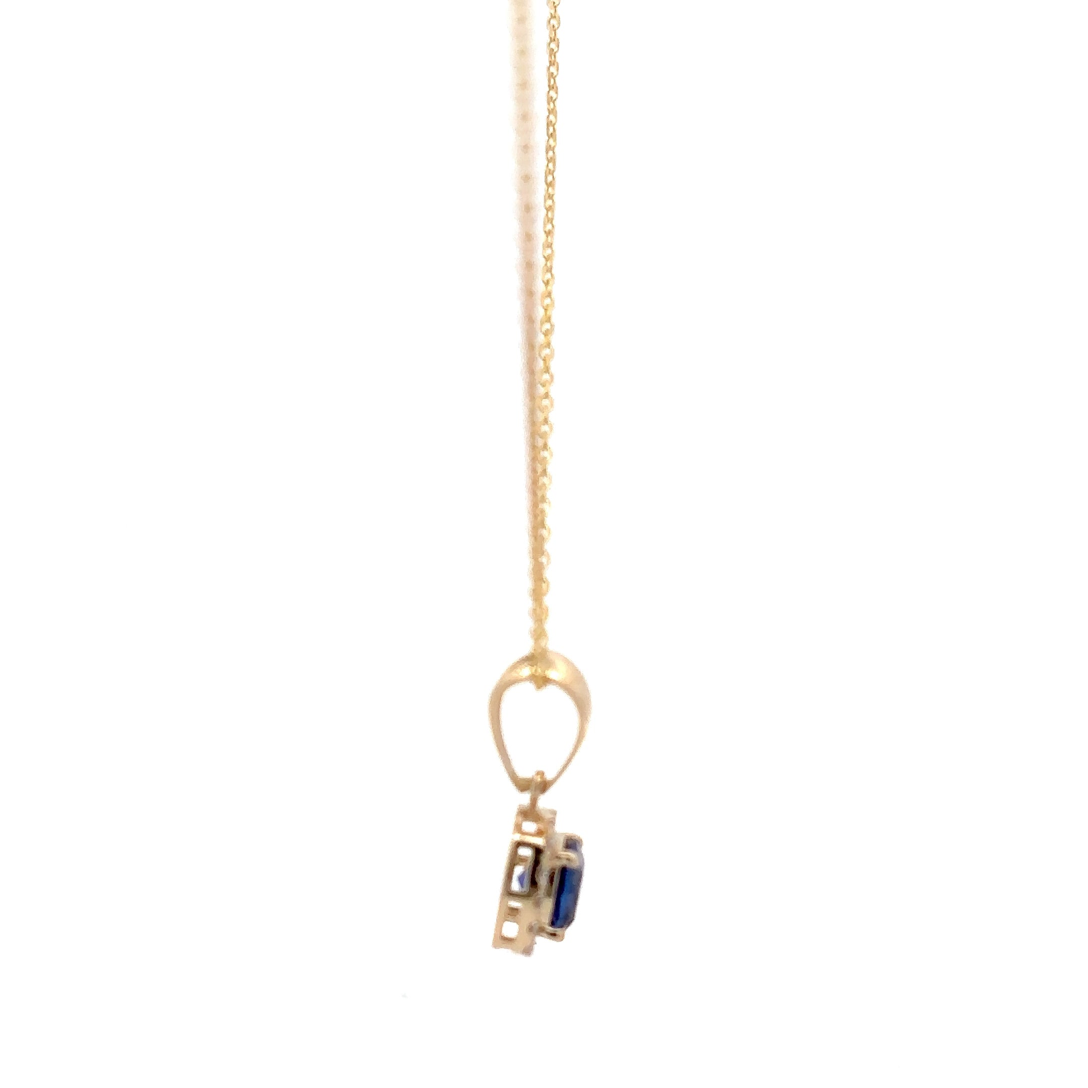 1.50 Carat Cushion Cut Blue Sapphire Gemstone Halo Pendant