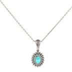 3.50 Carat Oval Tourmaline Birthstone White Gold Pendant